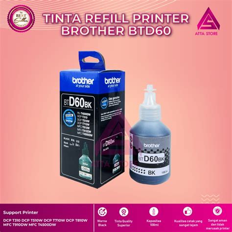 Promo Tinta Brother BTD60BK For DCPT310 DCPT510W DCPT710W DCPT810W