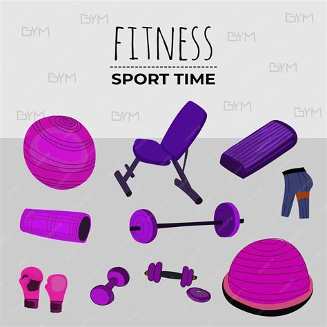 Premium Vector Fitness Equipment Icons Set In Flat Style Healthy