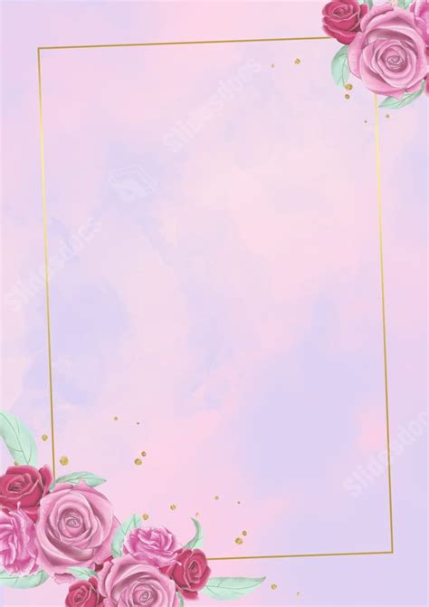 Illustrated Border Design Of Flowers Page Border Background Word