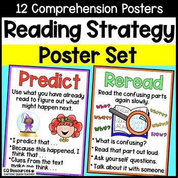 Reading Comprehension Strategies Posters By Caffeine Queen Teacher