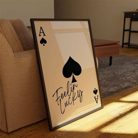 Ace Of Spades Print Playing Card Poster Trendy Retro Art Bar Decor Kitchen Print T