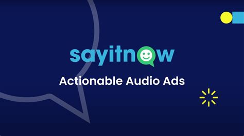 Actionable Audio Ads From Say It Now Youtube