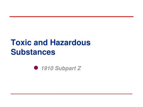 Ppt Toxic And Hazardous Substances Powerpoint Presentation Free Download Id 4579848