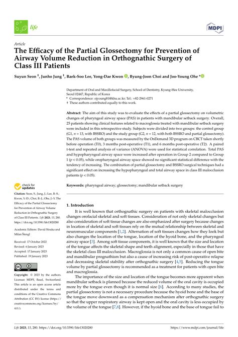 PDF The Efficacy Of The Partial Glossectomy For Prevention Of Airway