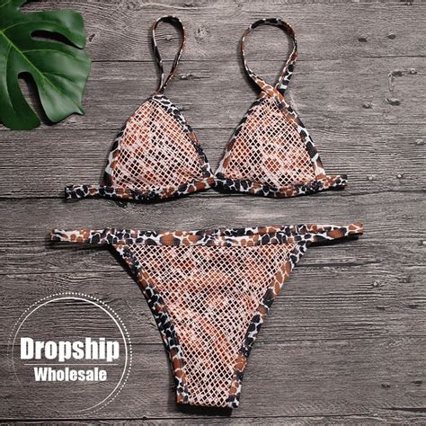 2018 Sexy Women Bikini Set Leopard Print Bikinis Top Low Waist Thong