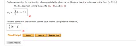 Solved Find An Expression For The Function Whose Graph Is