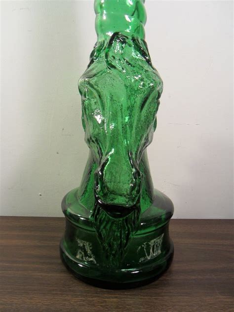 Vintage Oversized Green Glass Unicorn Bottle