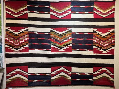 Circa 1910 to 1920 Navajo Red Mesa Chief's Blanket: 82" X 68": BEW 168