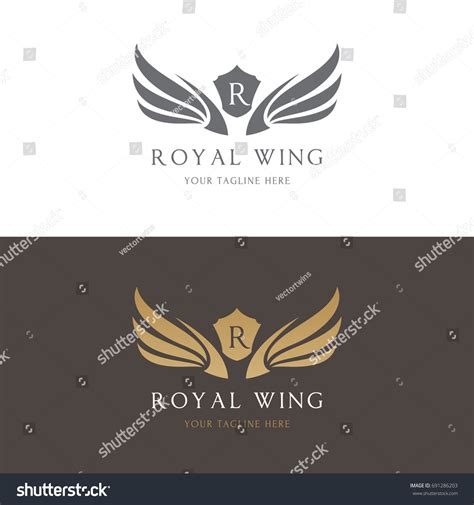 Royal Wing R Letter Logo Template Stock Vector (Royalty Free) 691286203 ...