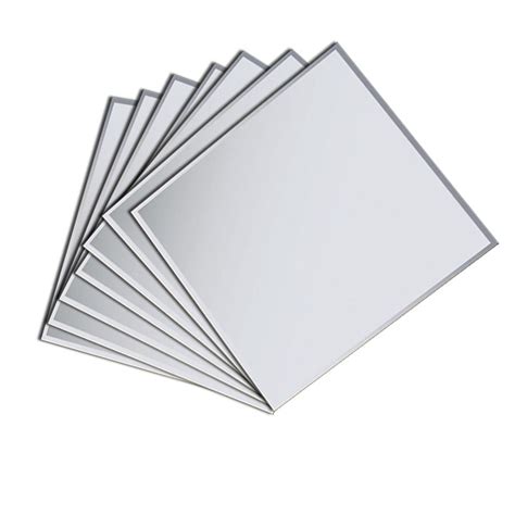 Set Of Six 12 X 12 Inch Beveled Square Mirror Wall Reflective Tiles Lot