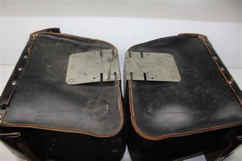 OLD Vintage Motorcycle Leather Saddlebags Harley Knucklehead Flathead