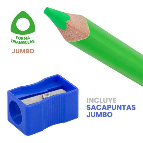 Lápices de colores JUMBO con sacapuntas Starplast Papelería Online