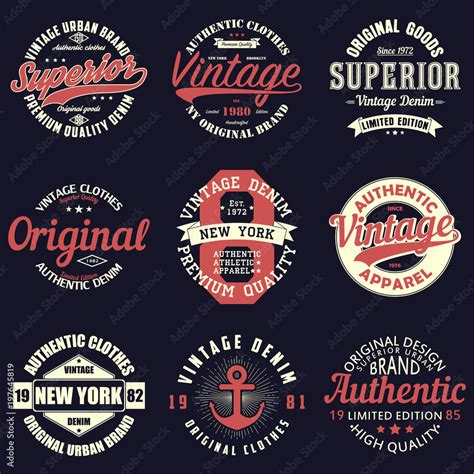 Vintage Original Typography Set Retro Print For T Shirt Design