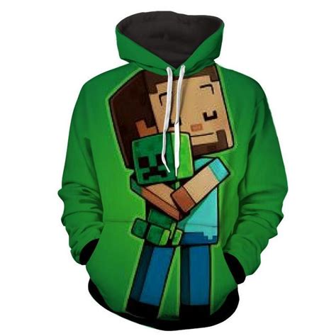 Minecraft Creeper Teddy Bear Cute Design Gaming Hoodie Gaming Hoodie