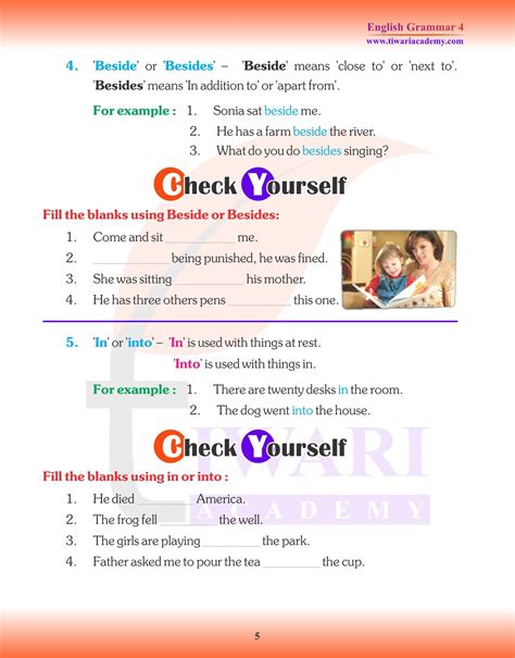 Cbse Ncert Class 4 English Grammar Chapter 14 Prepositions In Pdf