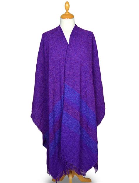 Lambswool Celtic Ruana Wrap Purple Violet Kerry Woolen Mills