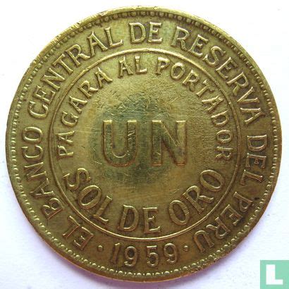 Peru 1 Sol De Oro 1959 KM 222 1959 Peru LastDodo