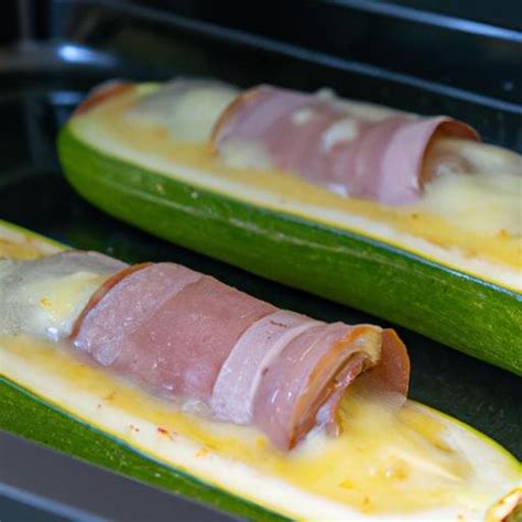 Calabacín relleno jamón y queso al horno Thermomix Recetario