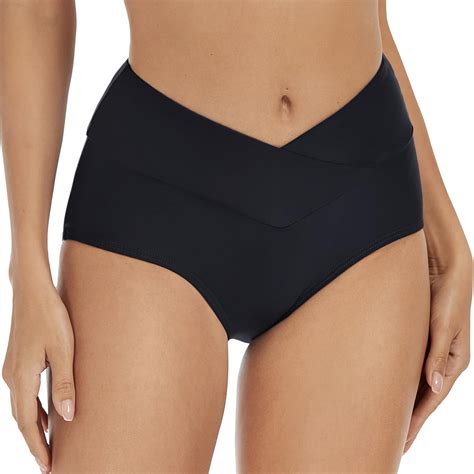 TOWED22 Women S High Waisted High Cut Cheeky Bikini Bottoms High Rise