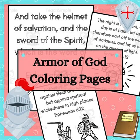 Armor Of God Bible Verse Coloring Pages By Teach Simple