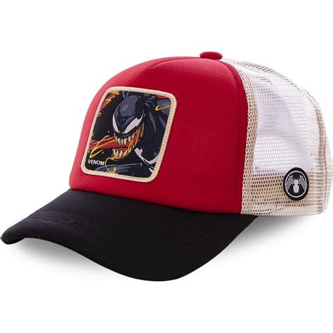 Gorra Trucker Roja Blanca Y Negra Venom Ven M Marvel Comics De Capslab