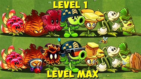 Pvz 2 Discovery Every All Plants Level 1 Vs Max Level In Game Youtube