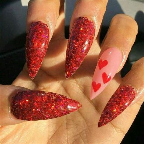 Coffin Nails Valentines Day Nails 2019