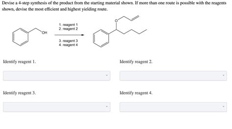 Solved Devise A 4step Synthesis Of The Product From The Chegg