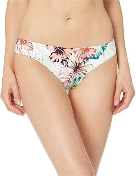 Bikini Lab Solid Cinched Back Hipster Bikini Tropical White Size M