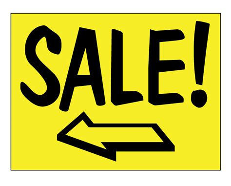 Buy our "Sale Left Arrow" sign from Signs World Wide