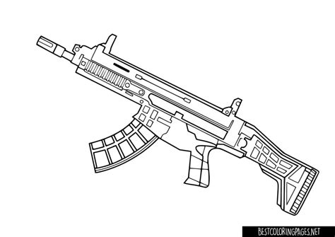 Fortnite Pump Shotgun Coloring Page Free Printable Coloring Pages