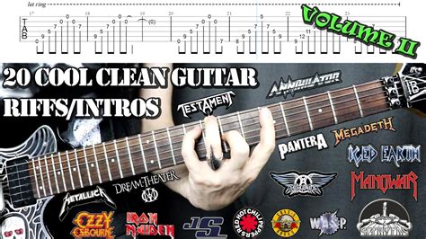 20 Cool Clean Guitar Riffs You Should Learn Today Volume Ii With Tabs Youtube