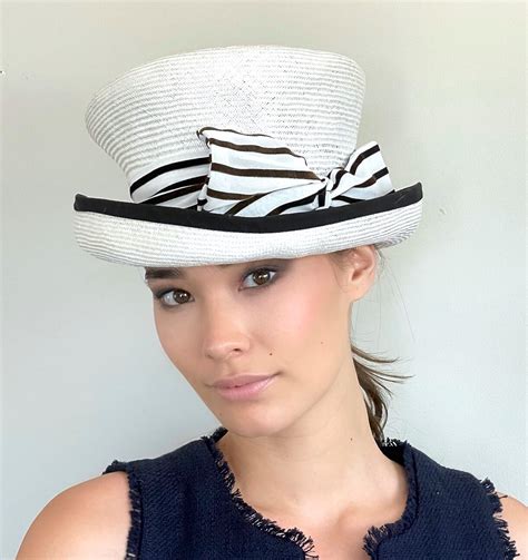 Women's Black and White Hat, Women's Black White Formal Hat, Wedding ...