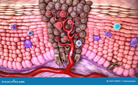 3 ª Ilustración Médica Del Cáncer De Piel Carcinoma De Células