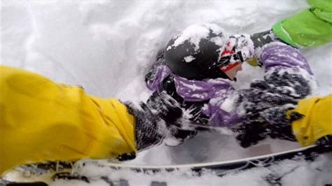 On Camera Rescue Of Skier Buried By Avalanche World News Sky News