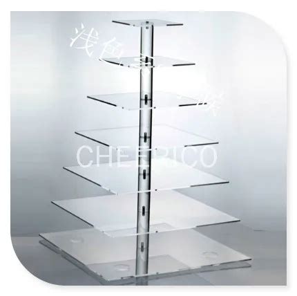 Tier Square Acrylic Birthday Cupcake Display Stand Plexiglass Maypole