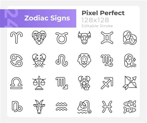 Conjunto De Iconos Grandes Lineales Perfectos De P Xeles De Signos Del