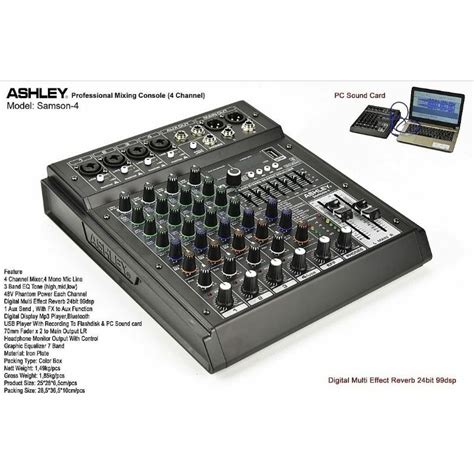 Jual Mixer Ashley Samain 4 Original Samson4 Efek Reverb Pc Soundcard