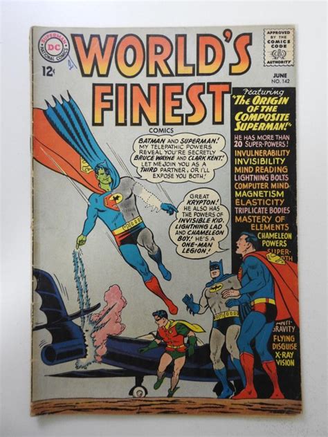 World S Finest Comics 142 1964 VG Condition 1 In Spine Split