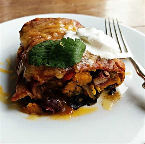 Vegetarian Sweet Potato Bean Enchiladas Reluctant Entertainer