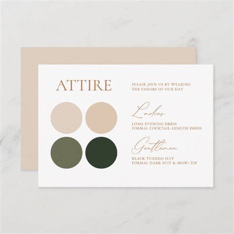 Green Champagne Wedding Color Palette Card Zazzle Champagne Color