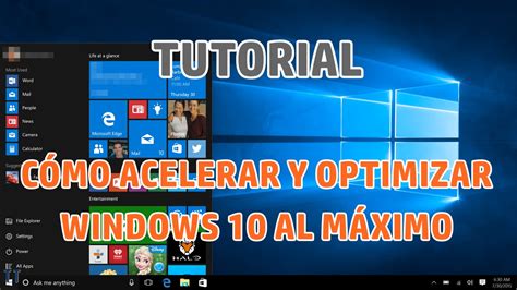 Tutorial Cómo acelerar y optimizar Windows 10 al máximo YouTube