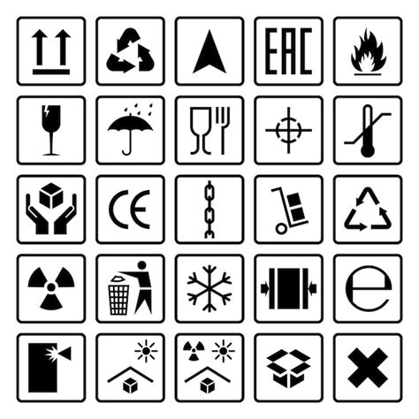 Premium Vector Packaging Symbols Shipping Cargo Signs Fragile