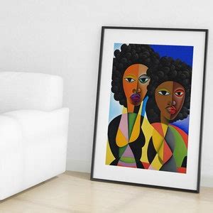 Black Women Abstract Art Black Girl Art Modern Wall Art Printable Black