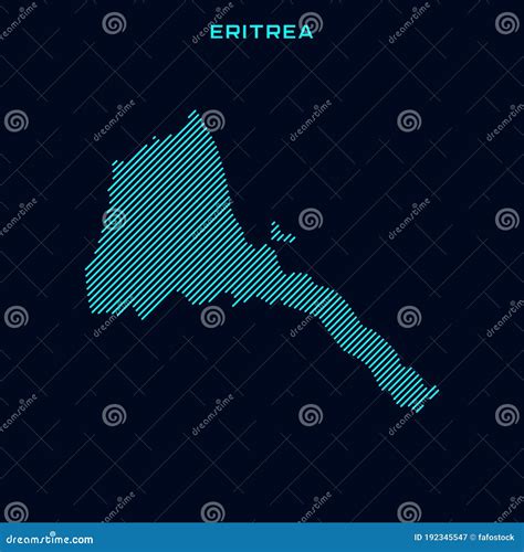 Eritrea Striped Map Vector Design Template With Blue Background Stock