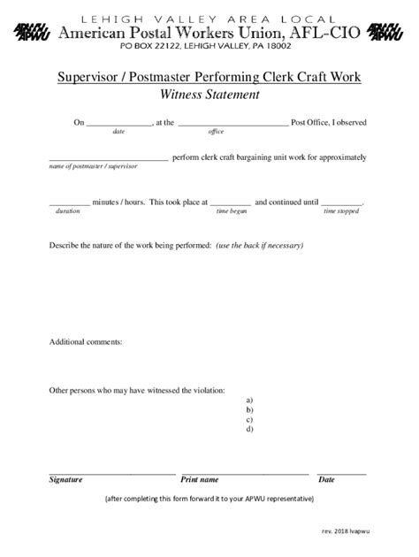 Fillable Online Postmaster Resume Example United States Postal Service