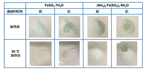 同铁不同性FeSO 4 7H 2 O和 NH 4 2 Fe SO 4 2 6H 2 O硫酸亚铁铵制备的改进实验