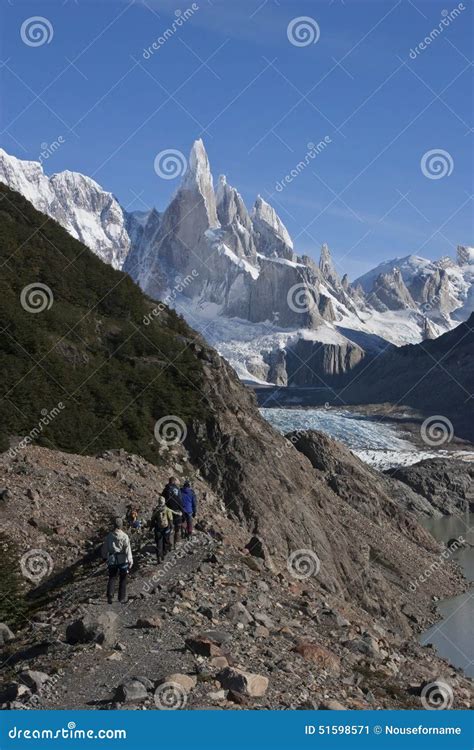 To Cerro Torre Glacier Patagonia Argentina Stock Image Image Of