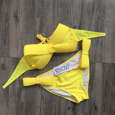 Bowknot Swimsuit 2016 New Sexy Cute Neon Bikini Set Brazilian For Women