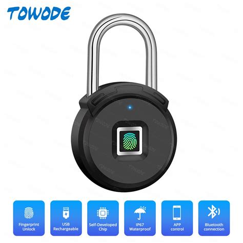 TOWODE Bluetooth Fingerprint Unlock Door Padlock Portable Smart